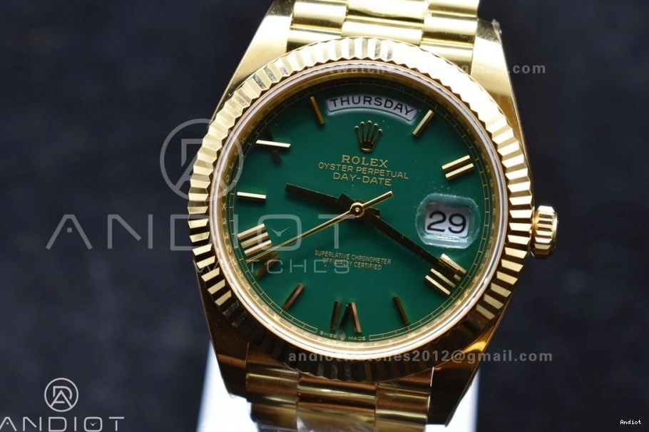 228238 Day VR3255 Green 1:1 President Weight) Roman (Gain 40 on Date Dial Best Bracelet Edition YG ARF 0327